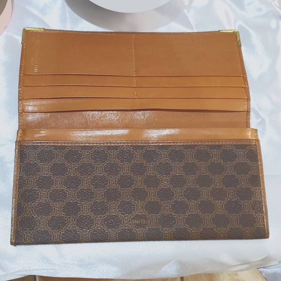 🇮🇹CELINE Paris Macadam PVC leather Bifold long Wallet🤎💛 - Picture 8 of 17
